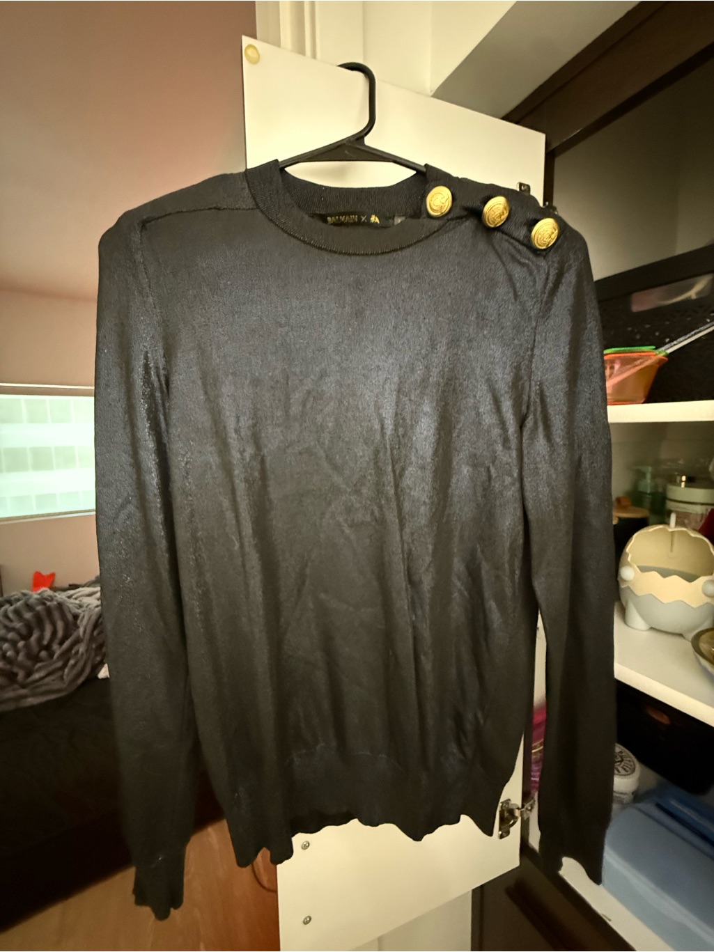 Balmain X Hm Blue Shimmer Sweater